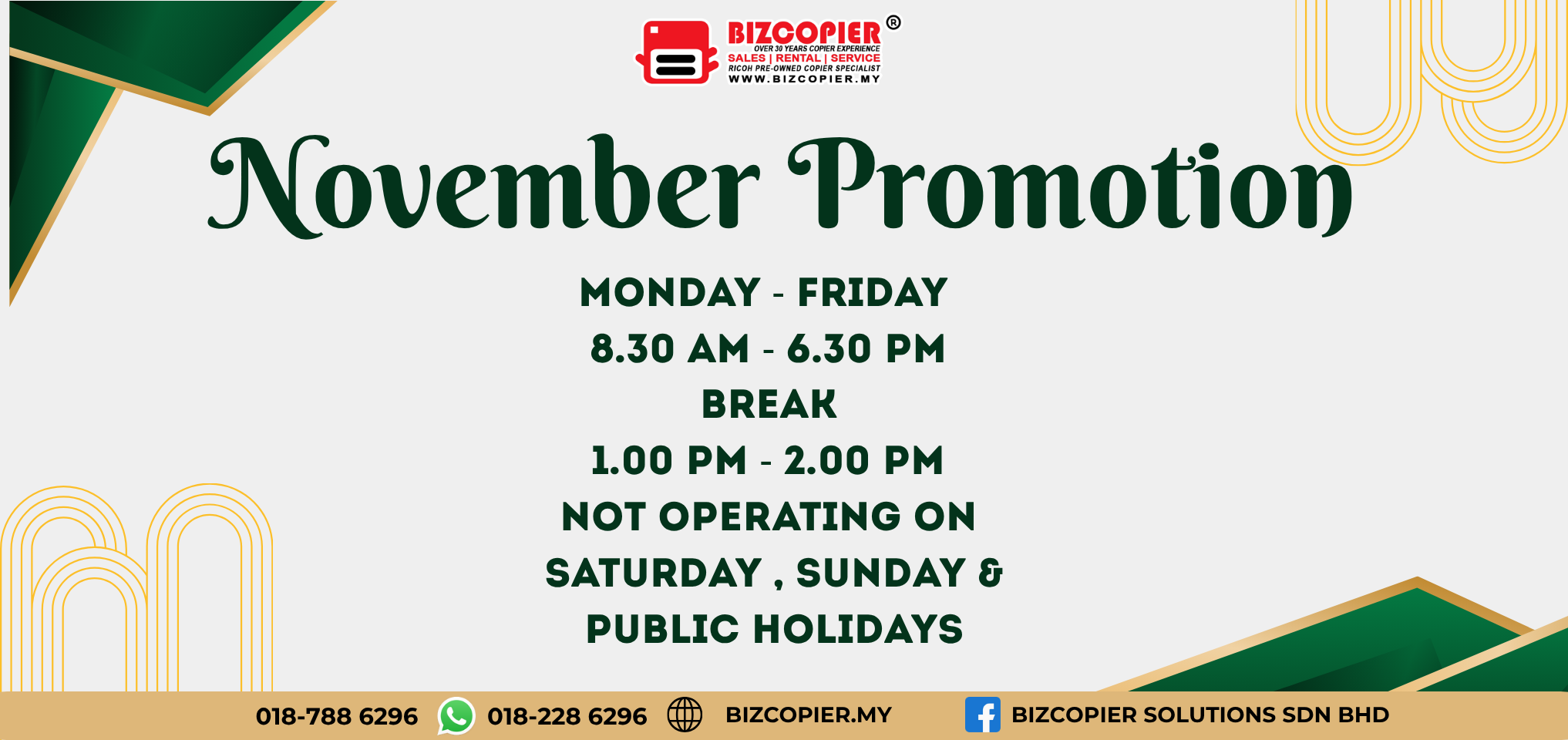 PHOTOCOPIER OPERATION HOURS